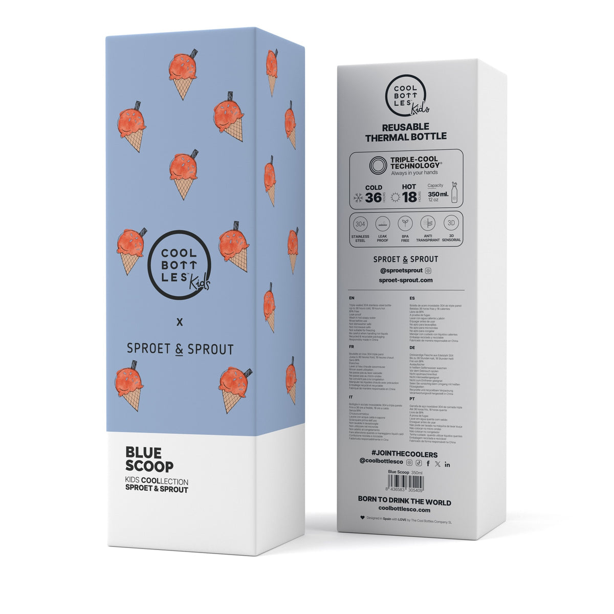 The Kids Bottle - Blue Scoop 350 ML