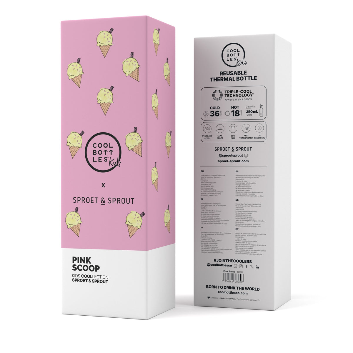 The Kids Bottle - Pink Scoop 350 ML