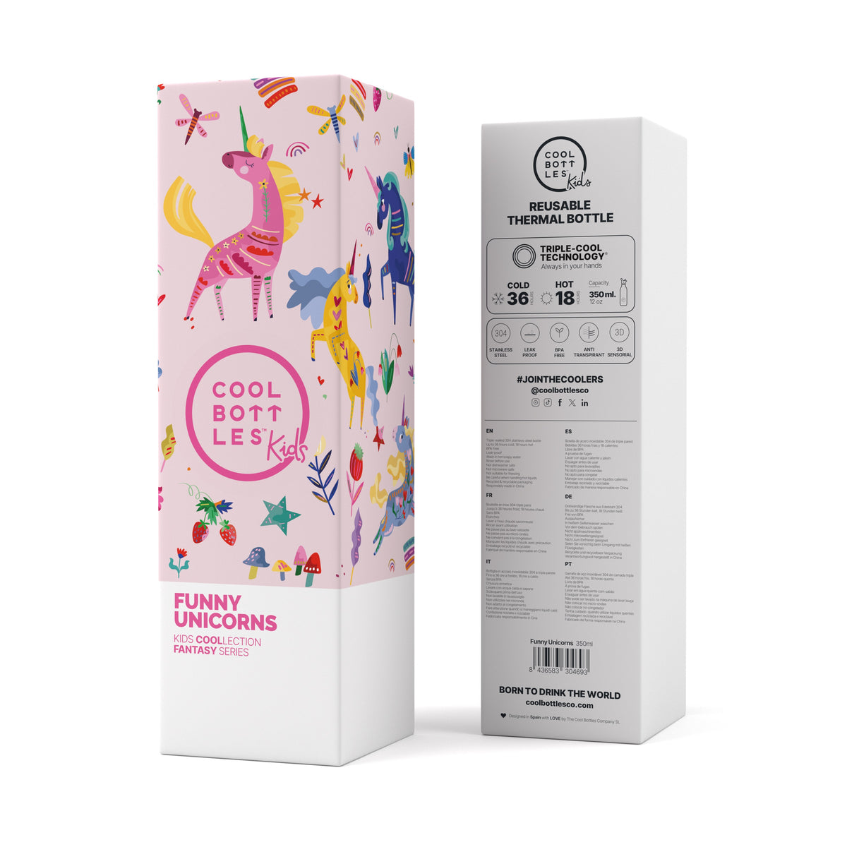 The Kids Bottle - Funny Unicorns 350 ML