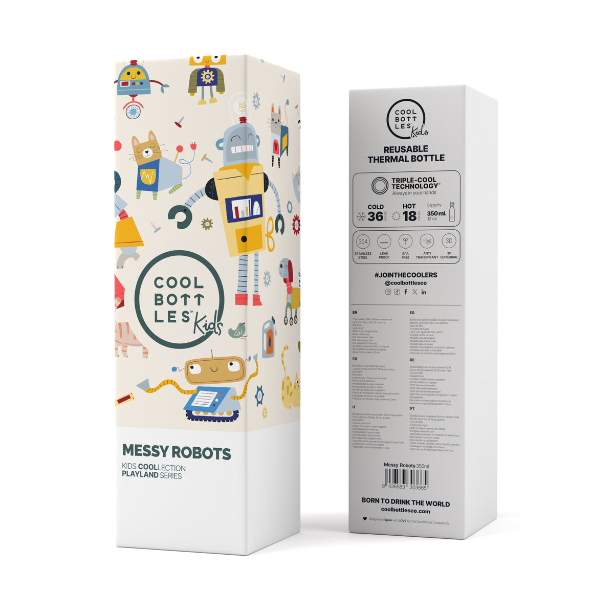 The Kids Bottle - Messy Robots 350 ML