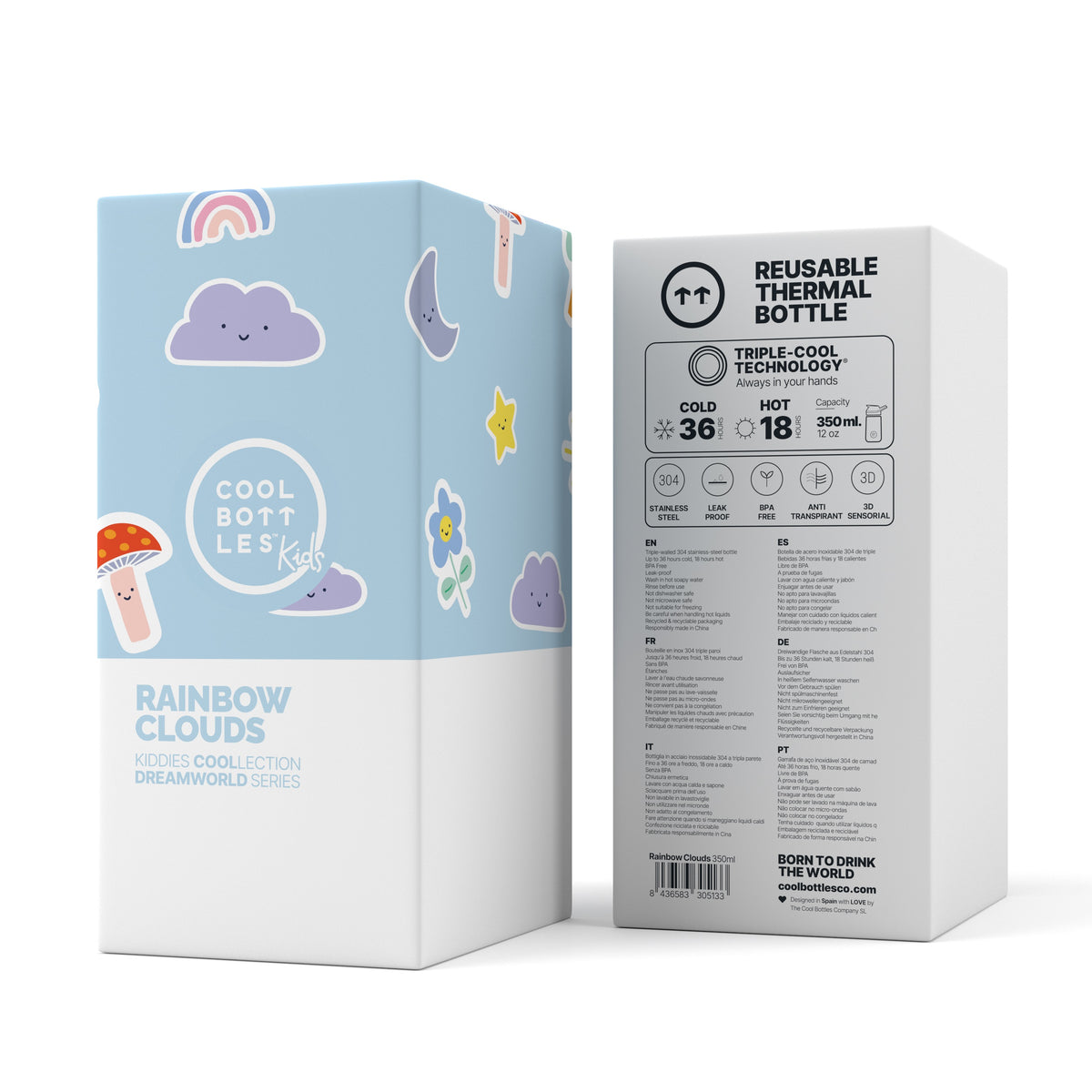 The Kiddie Bottle - Rainbow Clouds 350 ML